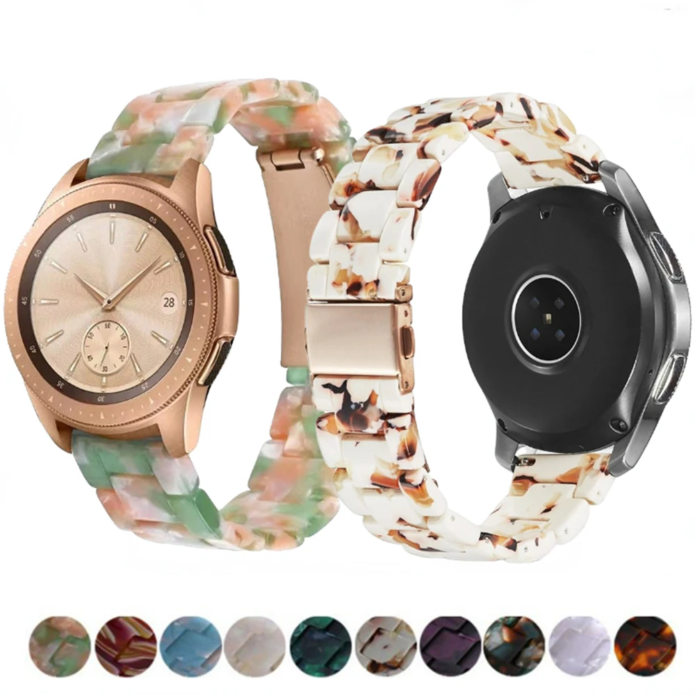 

20mm 22mm Resin Watch Band for Samsung Galaxy Watch 3/4/5/Active 2/Gear S3 Bracelet Wristband for Huawei Watch 3/GT2/Amazfit GTR