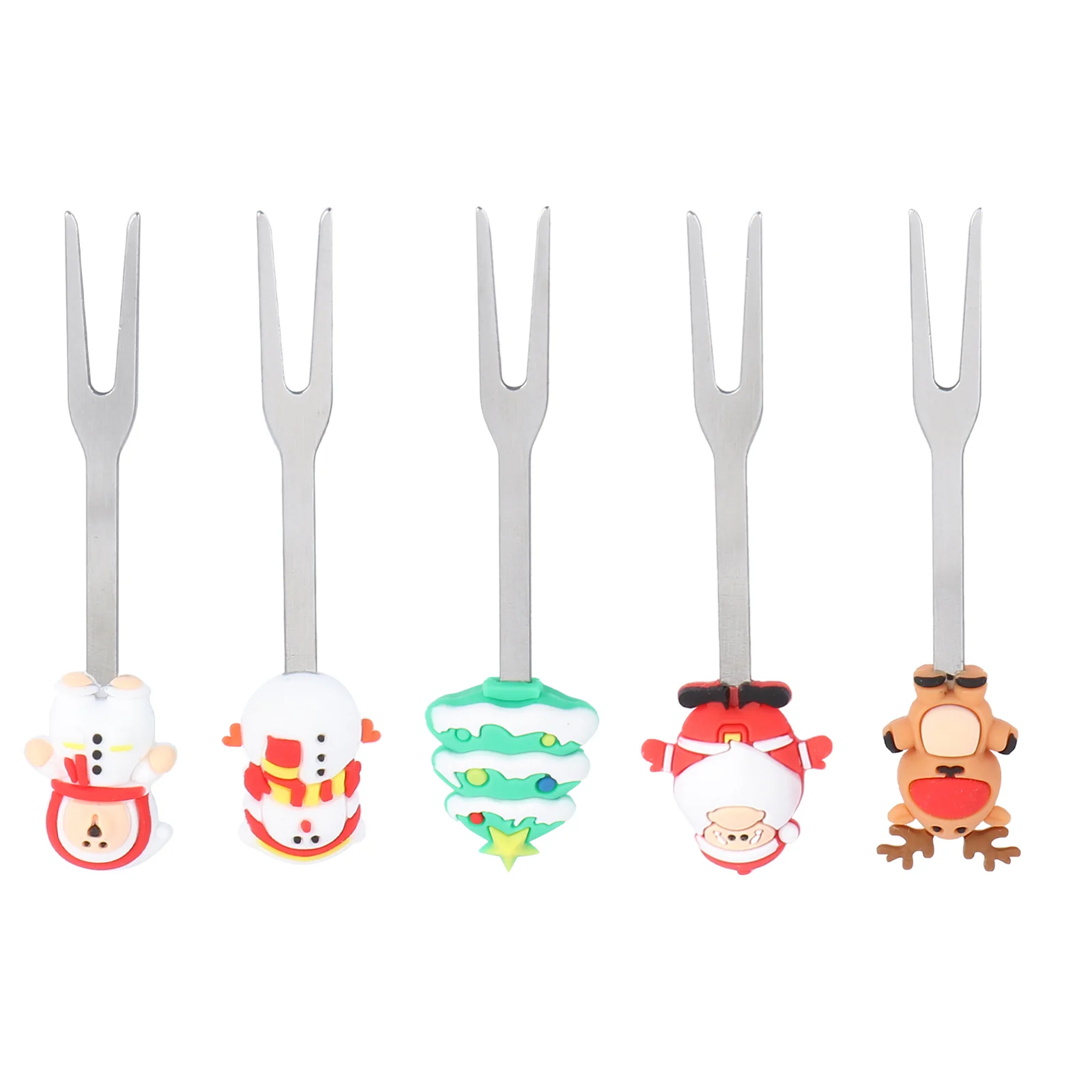 

Forks Christmas Fork Fruit Cocktail Pickpicks Appetizer Kids Holiday Sticks Cake Dessert Decorative Salad Tasting Mini Pastry