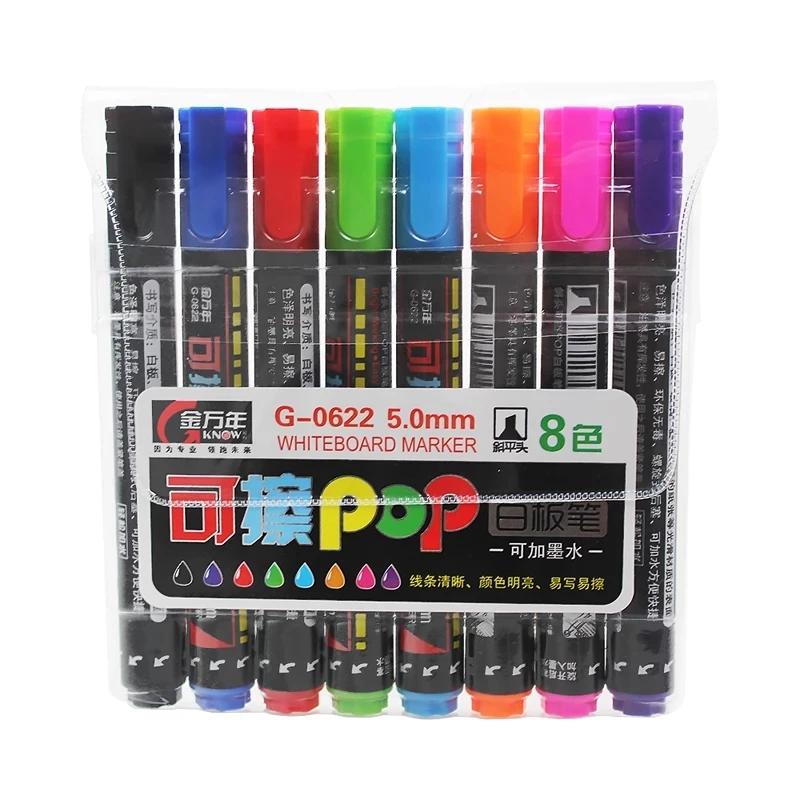 

8 Colors/Set Art Marker Repeated Filling Ink POP Whiteboard Marker Set Best For Manga Poster Advertising Supplies