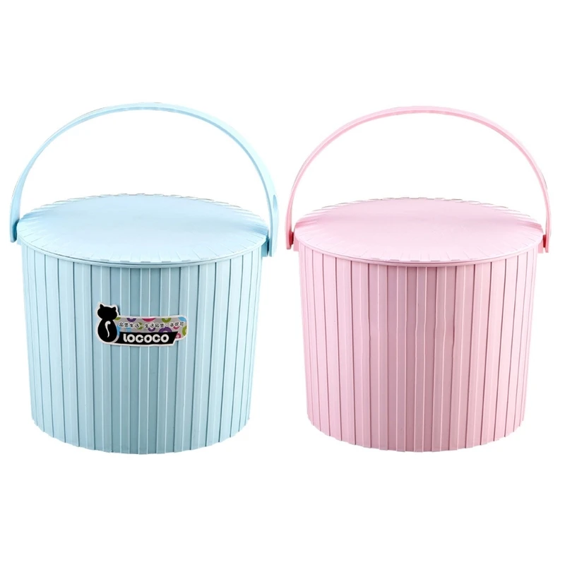 

Маленькое ведро для хранения с крышкой и ручкой, портативное ведро для дома, детского сада, ванной, мытья рук