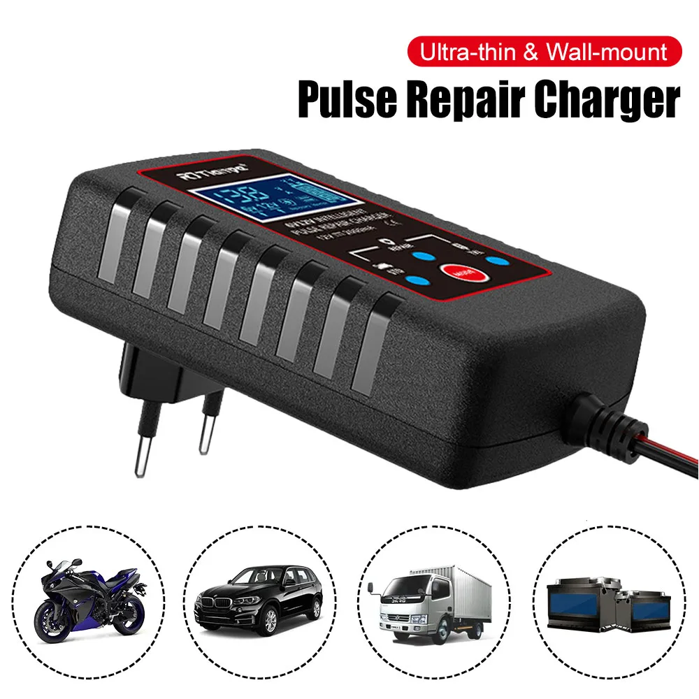 

6V/12V 20A Car Battery Charger Full Automatic Pulse Repair Charger Intelligent Charging with LCD Display for Lead Acid Battery