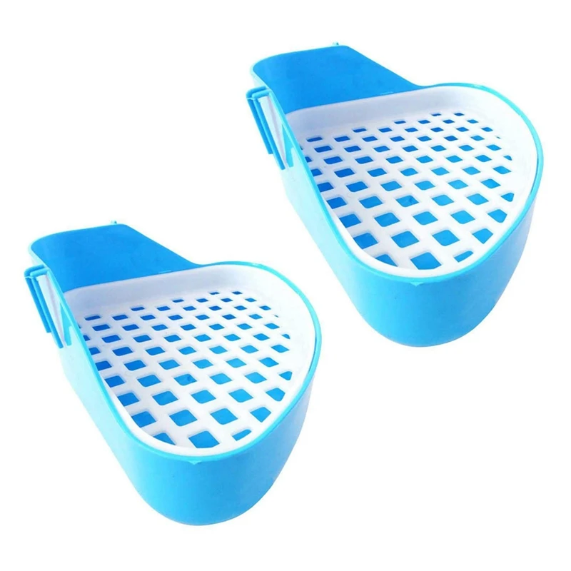 

AFBC 2X Rabbit Toilet Litter Tray,Small Animal Toilet Corner Potty, Pet Litter Trays Corner For Rabbit, Hamster (Blue)