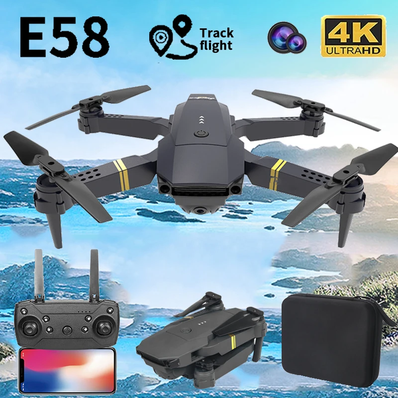 

Новинка Дрон E58 4K HD Wi-Fi FPV Дрон 1080P камера удержание высоты Радиоуправляемый складной Квадрокоптер Дрон Радиоуправляемый вертолет игрушки по...