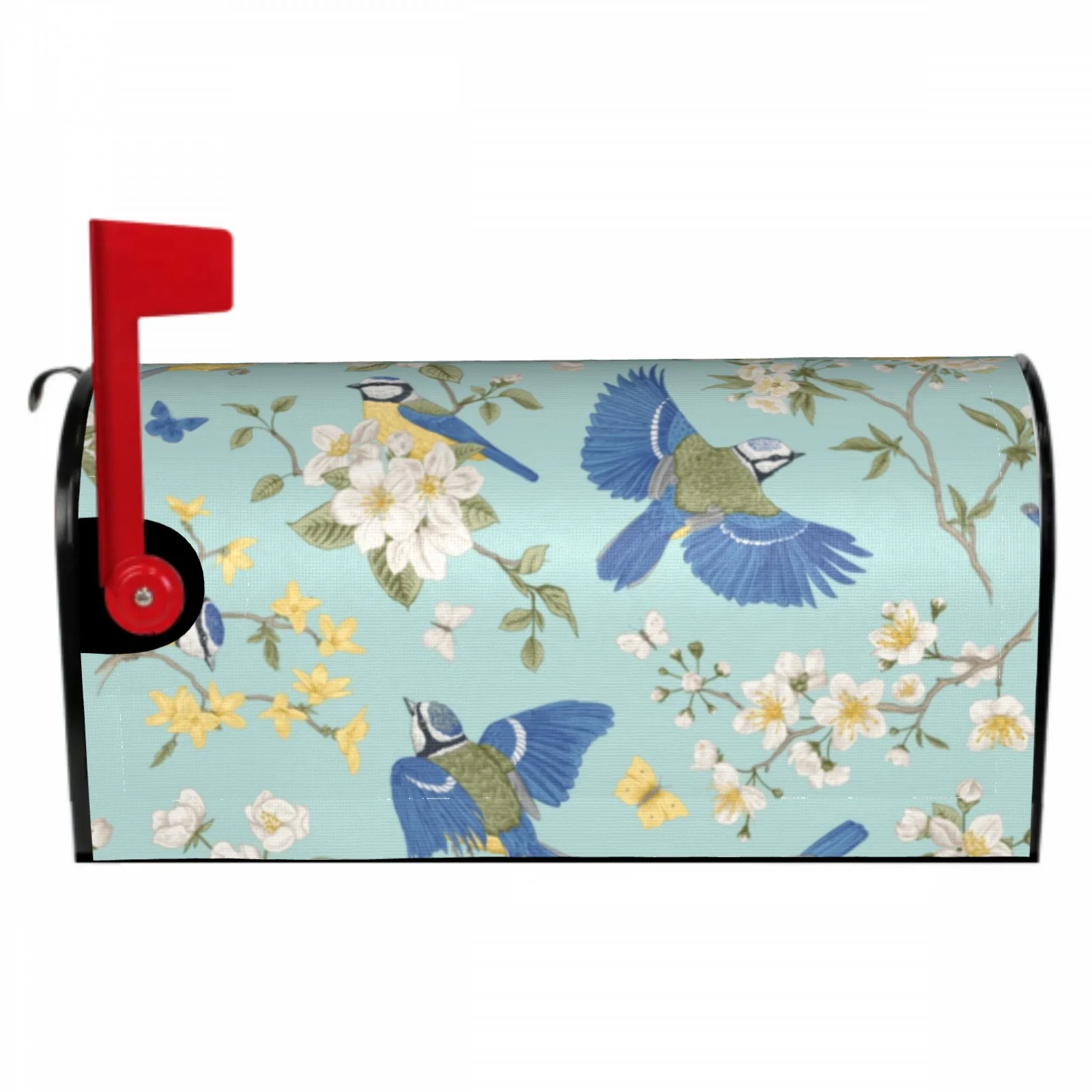 

Blue Birds Magnetic Mailbox Covers Waterproof Mailbox Wraps Post Letter Box Decor Standard Size 21x18 Inch