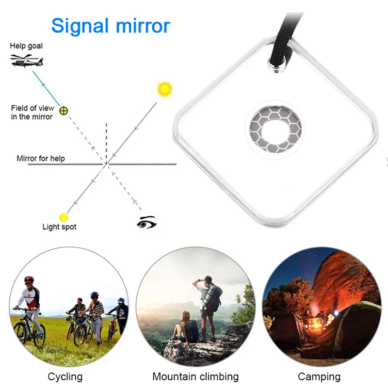 

2/4/6PCS Portable Survival Mirror Scooter Rearview Mirrors Back Side Convex Mirror Outdoor Camping Hiking Emergency accessories