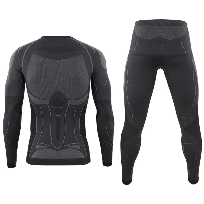 3D Man Motorcycle Thermal Underwear Compression Shirt Pant Suit Tight Winter Sport Lingerie Outdoor Hike Cycling Heated Lingerie
