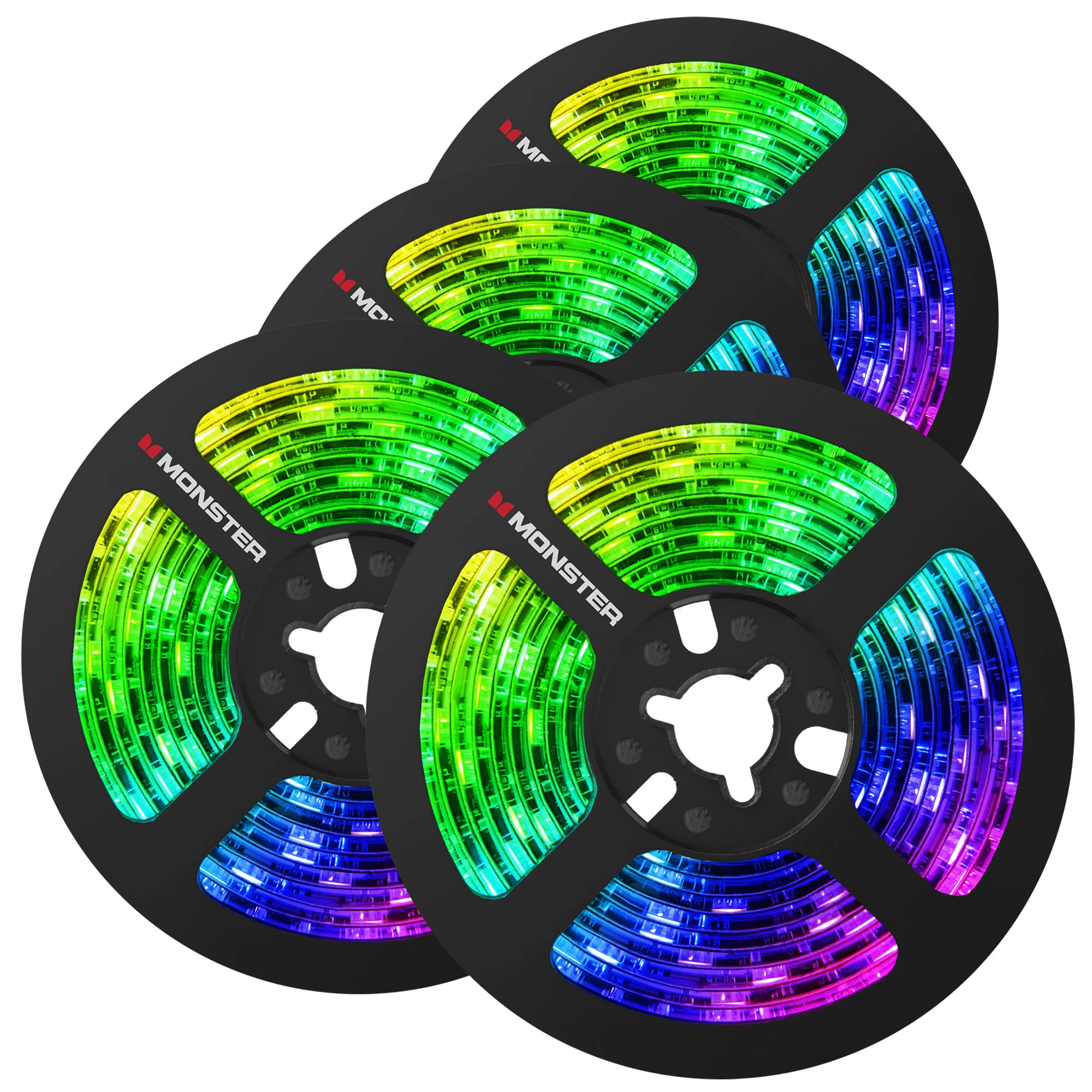 

Monster 6.5ft Color-Changing LED Light Strip, USB-Powered From 5V USB Ports, 4-Pack