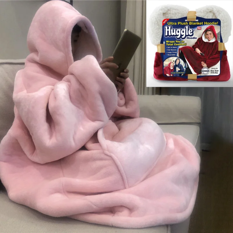 

Толстовка Мужская/Женская фланелевая с капюшоном, большого размера