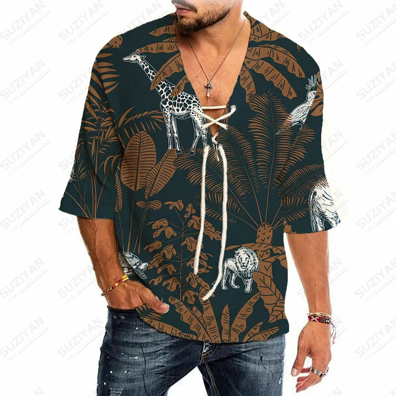 

18 + Графическая свободная Мужская футболка, свободная японская летняя продукция с растениями, новая печать, гавайский цвет