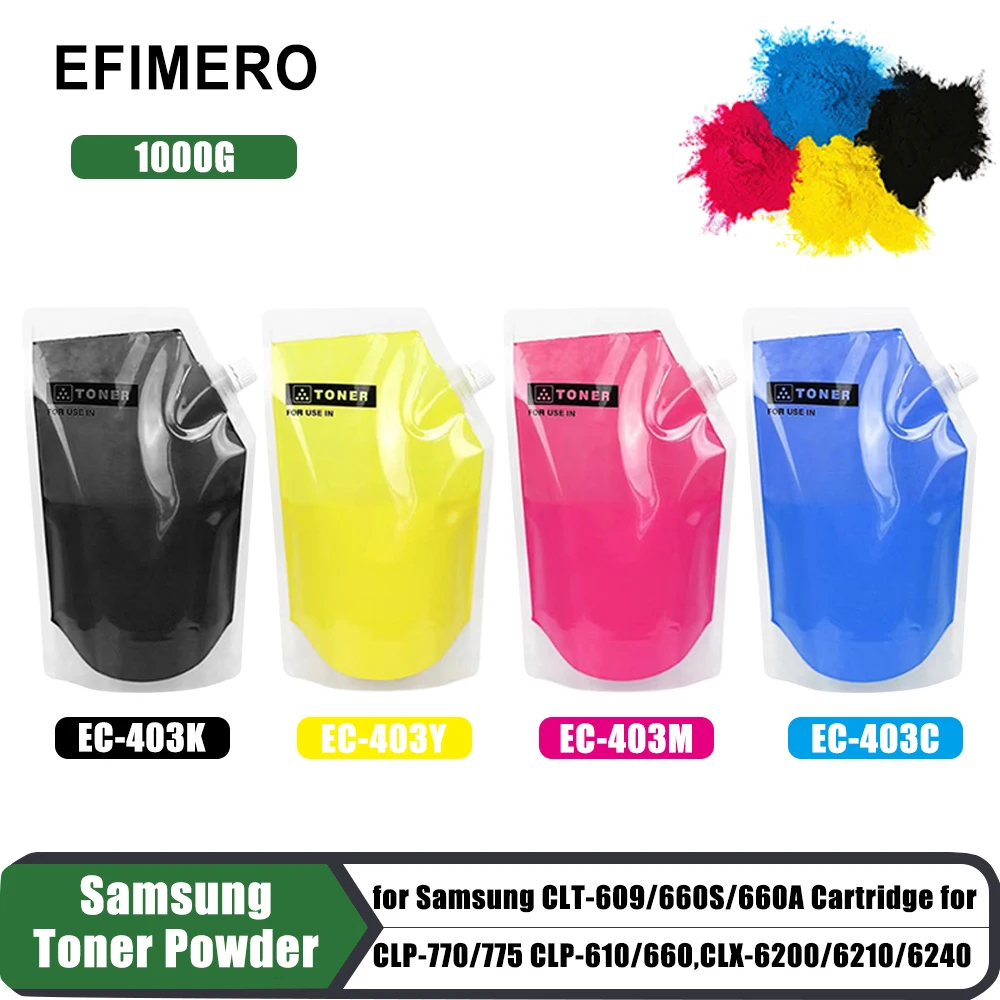 

1000g Φ/660S/660A Тонер-порошок для SAMSUNG CLT-609/775 CLP-770/660 CLP-610/6210/6240 цветной лазерный многофункциональный принтер