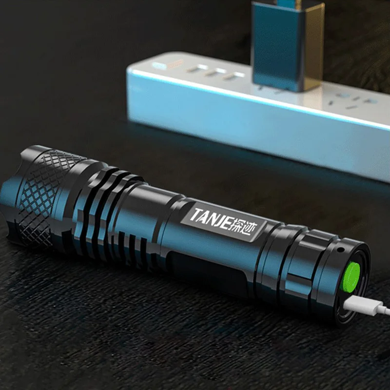 Мощная светодиодный ная Водонепроницаемая фонарик с зарядкой через USB