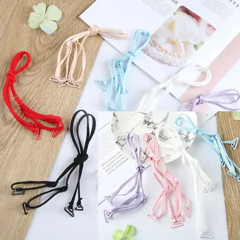 1 Pair Adjustable Shoulder Straps Anti-skid Invisible Shoulder Straps Halter Strap Underwear Bras Elastic Intimates Accessories