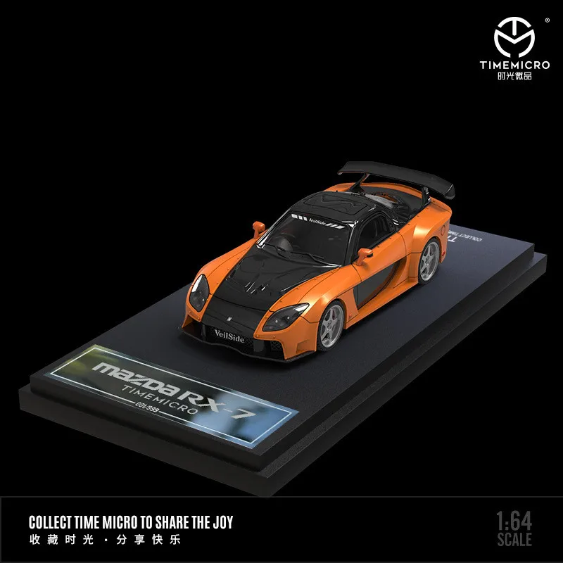 Фото Модель автомобиля TimeMicro-TM 1/64 Fast and Furious Mazda RX-7, литая под давлением, из сплава, коллекционная игрушка-симулятор, подарок для мальчиков # пийтии №4