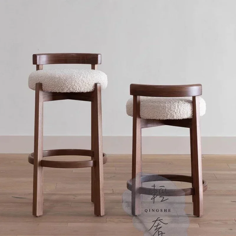 Роскошный высокий деревянный барный стул для приема современный дом