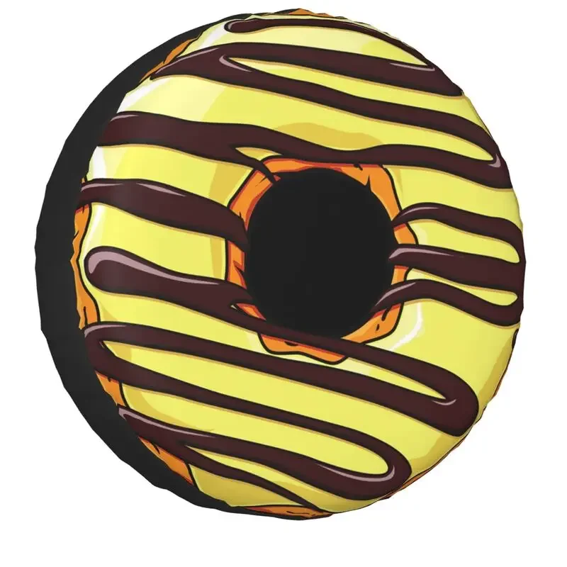 

Yellow Donut Chocolate Spare Tire Cover for Jeep Honda Doughnut SUV RV 4WD Car Wheel Protectors Accessories 14" 15" 16" 17" Inch