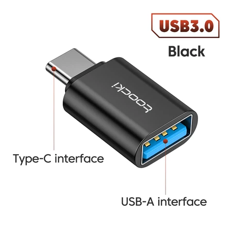 Адаптер Toocki OTG Type C папа-USB 3,0 мама конвертер для Macbook Samsung Xiaomi Oneplus POCO F4 OTG коннектор