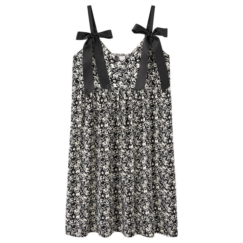 Sexy Women Nightgowns Ice Silk Nightdress Female SleepDress Floral Sleepshirt Sleepwear Sleeveless Nightwear Homewear Pajama