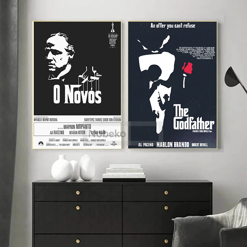 Классический постер с принтом крестного отца из фильмов в гангстерском стиле