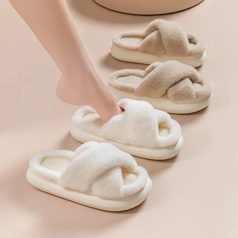 

F-13 Women's furry slippers for autumn and winter outer wear non-slip indoor thick-soled home furnishing furry confinement