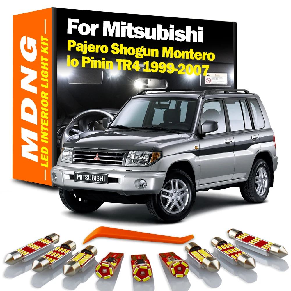 

MDNG 11Pcs For Mitsubishi Pajero Shogun Montero io Pinin TR4 1999-2004 2005 2006 2007 Canbus LED Interior Light Kit Car Led Bulb