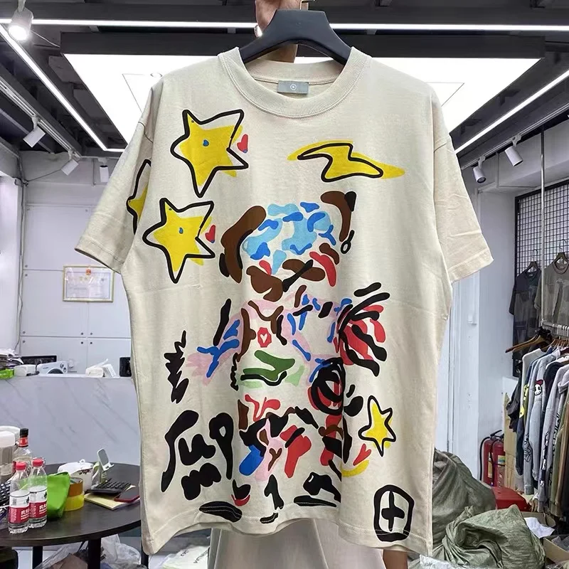 

Creative Doodle, floral print, loose round neck, short sleeve t-shirt