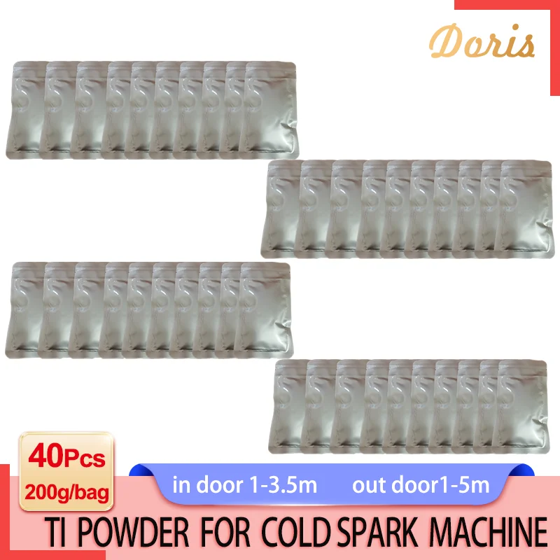 

40Bags Ti Powder Cold Spark Machine Stage Effects Dmx Fountain Sparkular T Consumables Christmas Dj Bar Wedding Party Disco