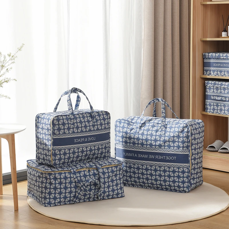 

Многоразовая большая дорожная сумка для хранения, органайзер из хлопка и льна для домашних вещей, одеял, одежды, шкафа-гардероба, Детский че...