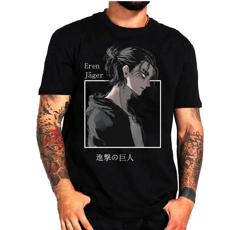 

Hot Selling Anime Print T Shirt Men Attack on Titan T-shirt Shingeki No Kyojin Tshirt Cartoon Titans Attack Graphic Tees Male