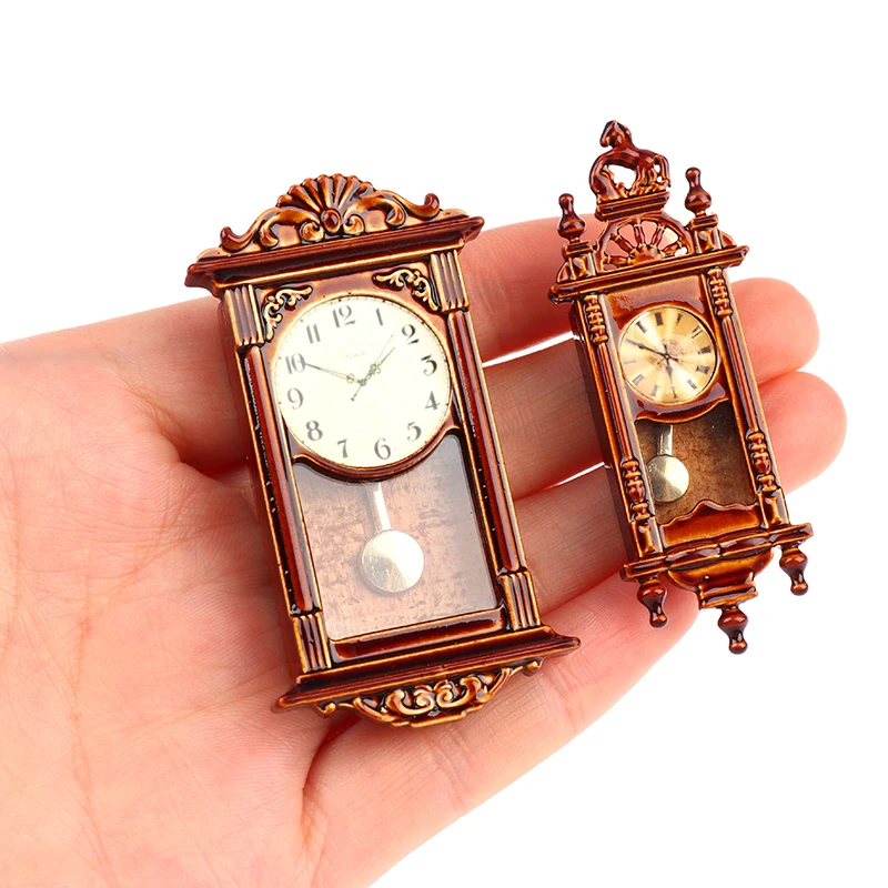 

1 шт., миниатюрные настенные часы для кукольного домика, 1:12