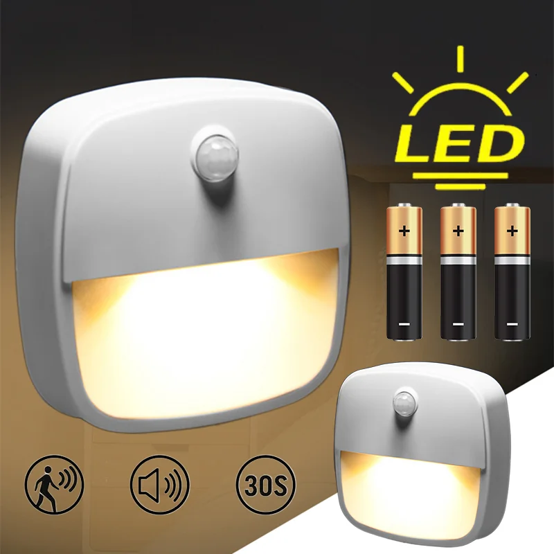 

Motion Sensor Light Wireless LED Night Lights AAA Battery Powered Bedroom Wall Staircase Closet Aisle Human Body Induction Lamp