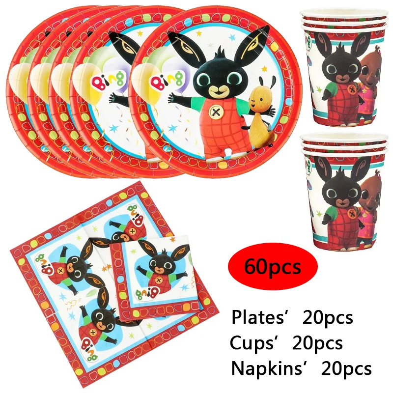 

60 шт., бумажные салфетки в виде кролика