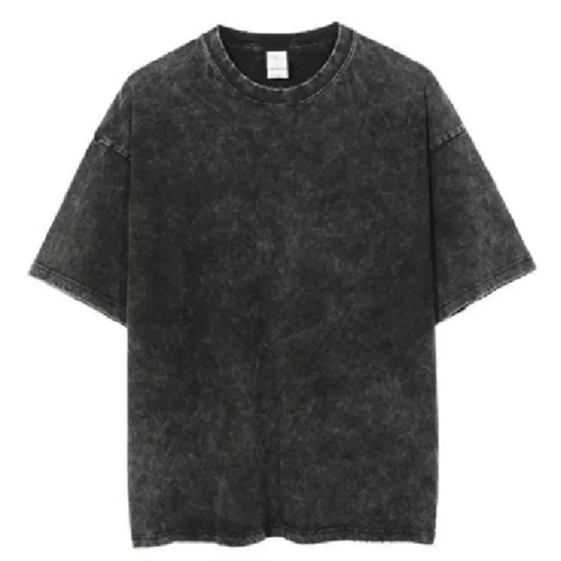 

Футболка мужская с коротким рукавом, промытая тенниска в стиле ретро, уличная одежда в стиле хип-хоп, хлопковая майка в стиле Харадзюку, однотонная, A25, лето