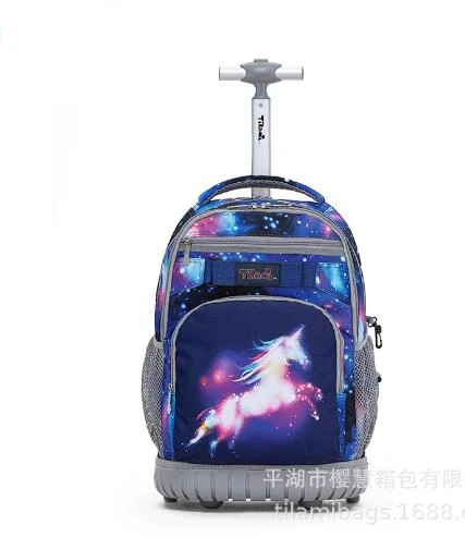 18 inch Wheeled backpack for School backpack On wheels Trolley backpacks bags for teenagers Children School Rolling luggage bag