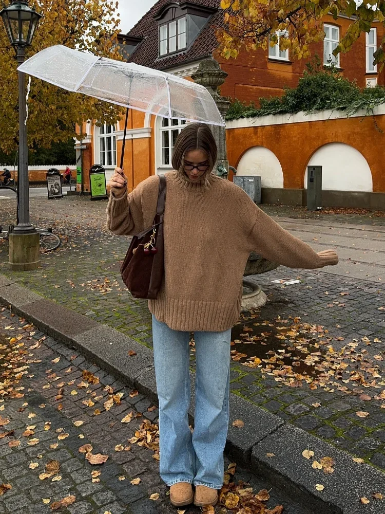 Классический джемпер Kahaki большого размера с высоким воротником для женщин