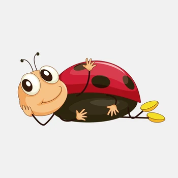 Car Sticker Creativity Funny Lying Ladybug Decal  Automobile Motorcycle  Waterproof Sun Protection PVC Decals Customizable Size 1