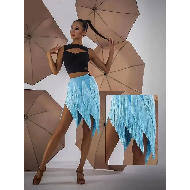 Дизайн с кисточками женское платье для латинских танцев женская юбка бальные