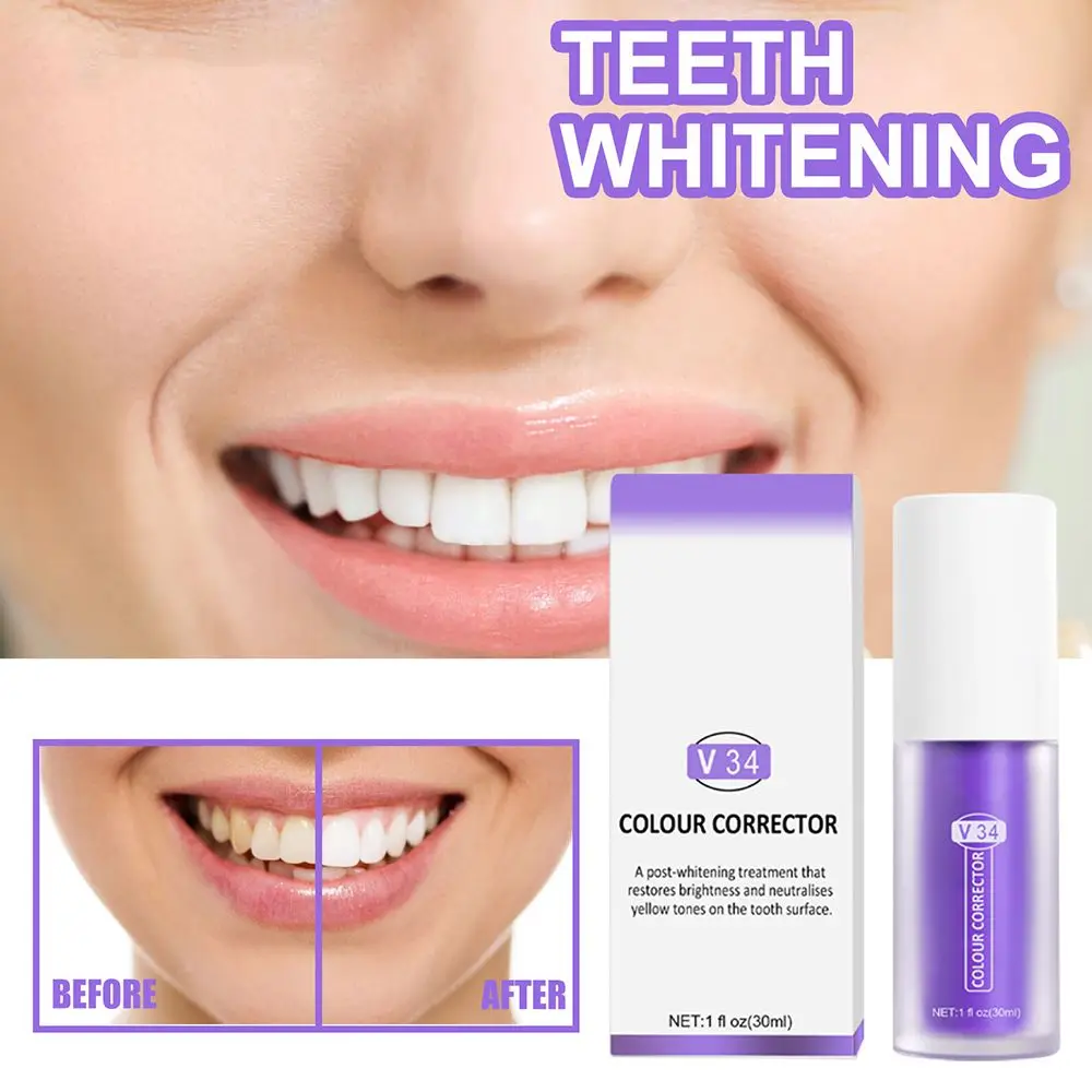 

V34 Colour Corrector Teeth Whitening Sensitive Teeth Toothpaste Stain Removal Mouth Breathing Freshener Tooth Cleaning Care