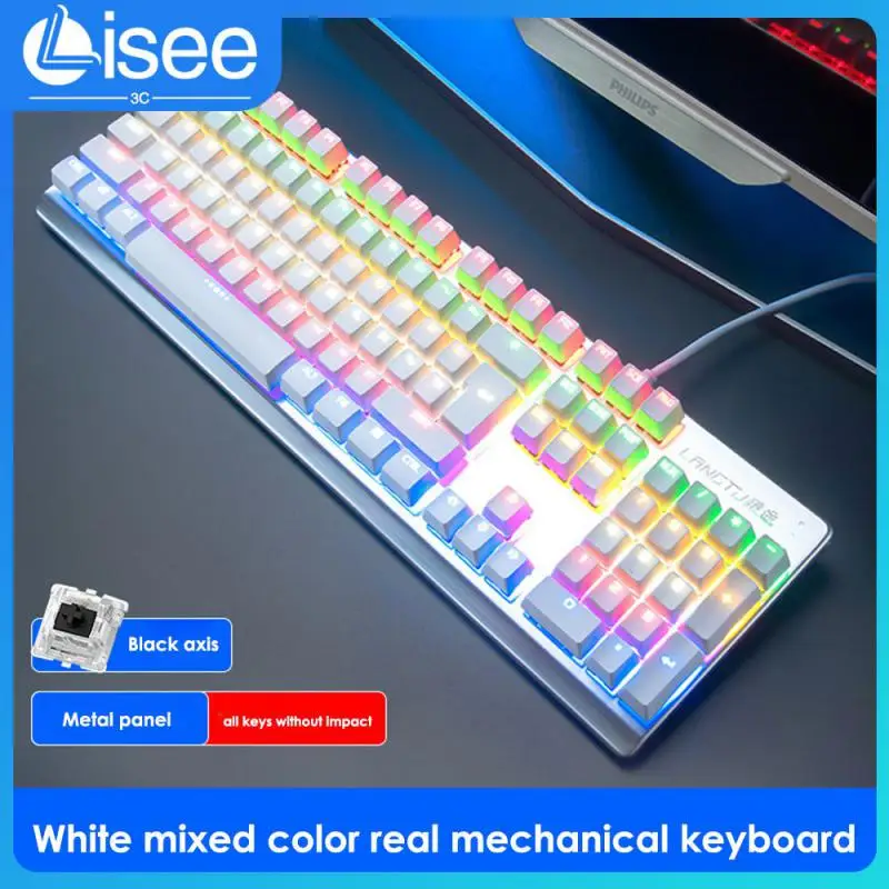 

Electronic Competition Rgb Gaming Keyboard 104 Keys Keyboard 2.4g Led Backlit Mechanical Keyboard Wrangler G800 Keycaps
