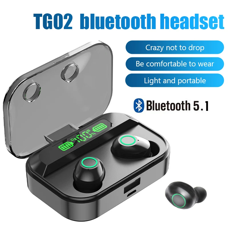

TWS-наушники TG02 с поддержкой Bluetooth и микрофоном