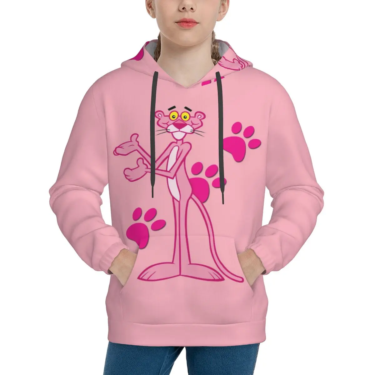 

Pink Panther Teen hooded sweate Hoodie Sweatshirt Boys Girl Children Clothes