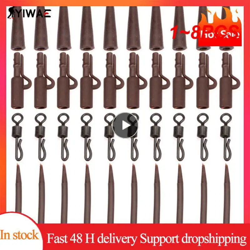

1~8PCS 25/Rolling Quick Change Swivels For Carp Fishing Q-shaped Swing Snap Connector Bearing Swivel Fishing Accessories