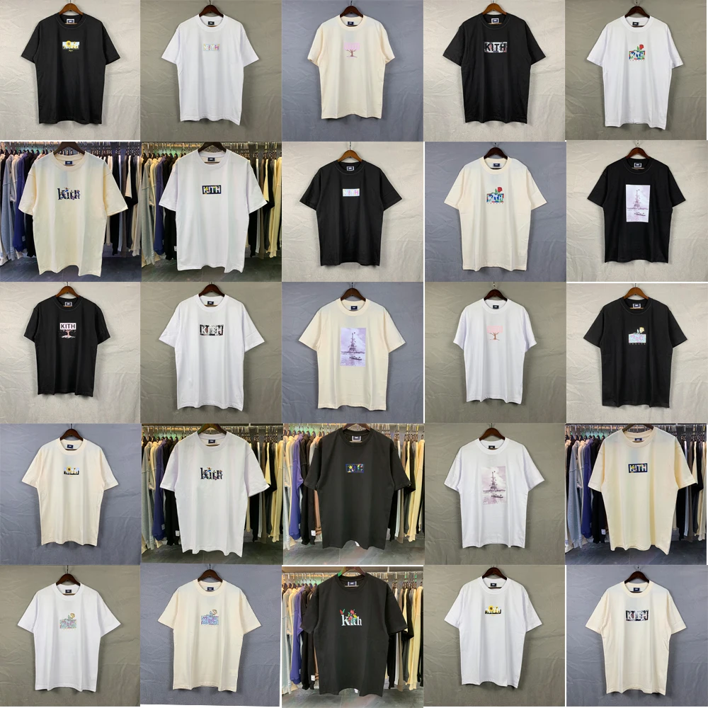 Wiele wersji KITH Box Logo Florar Print T Shirt mężczyźni kobiety wysokiej jakości Streetwear Casual koszulka z krótkim rękawem Tees Top