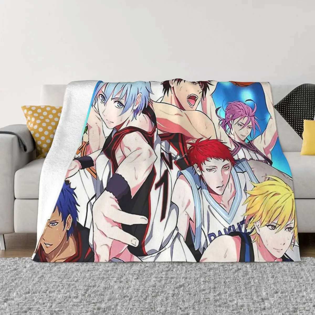 

Kuroko's Basketball Kuroko Tetsuya Kagami Taiga Blanket Flannel Decoration Characters Portable Home Bedspread