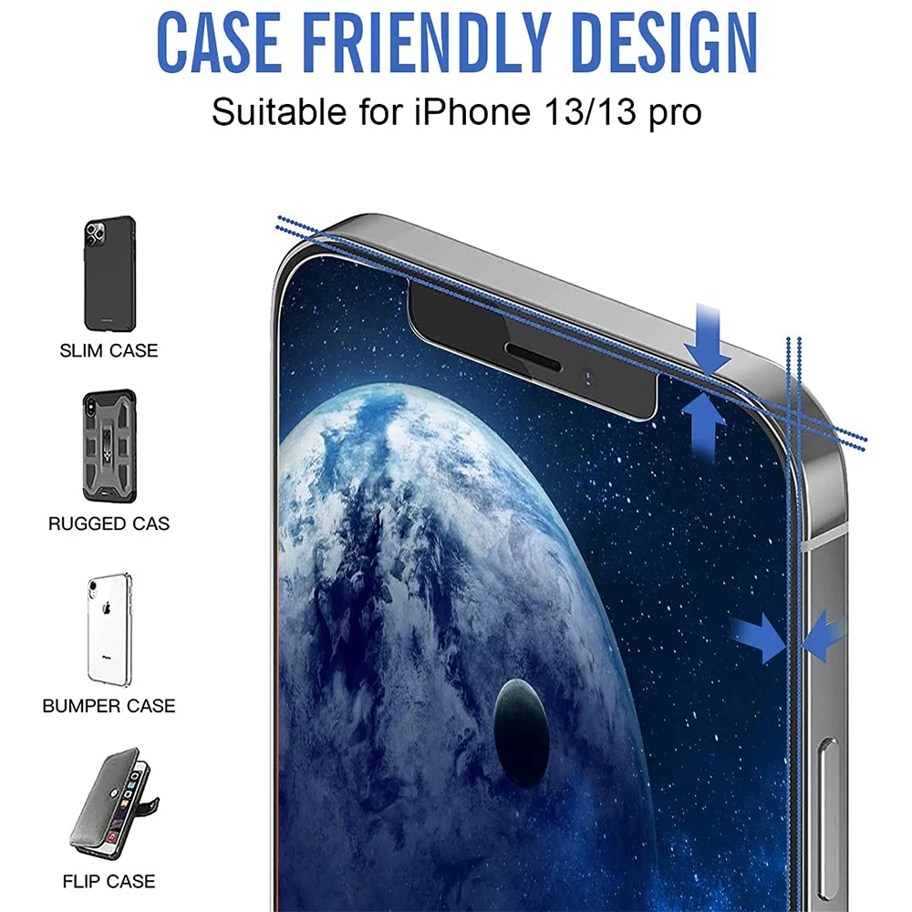 3Pcs Protective Tempered glass on For iPhone 14 13 12 11 Pro Max XS Max XR screen protector For iphone 14 Plus 12 13 Mini glass
