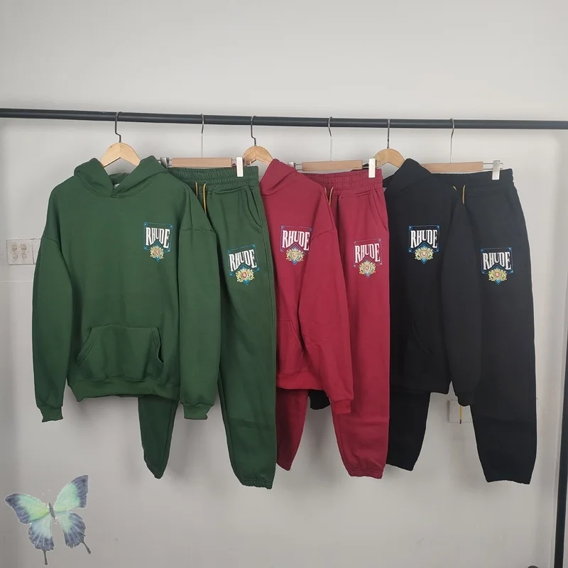 

Oversize Rhude Set Fleece Hoodie Sweatshirt Tracksuit