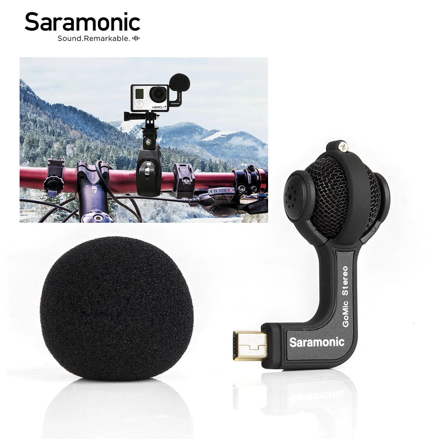 

Saramonic G-Mic Gopro Mic Mini Dual Stereo Ball Professional Microphone Plug & Play for Gopro Hero4 Hero3+ Hero3 Action Cameras