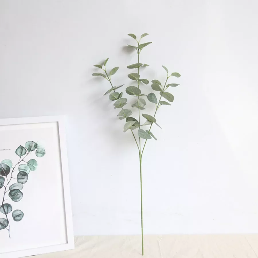 

Artificial Leaves Branch Retro Green Silk Eucalyptus Leaf for Home Decor Wedding Plants Faux Fabric Foliage Room Decoration 68CM