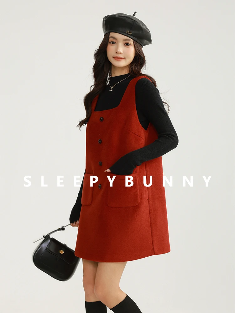 Сонный кролик квадратный воротник Рождественская атмосфера флисовое