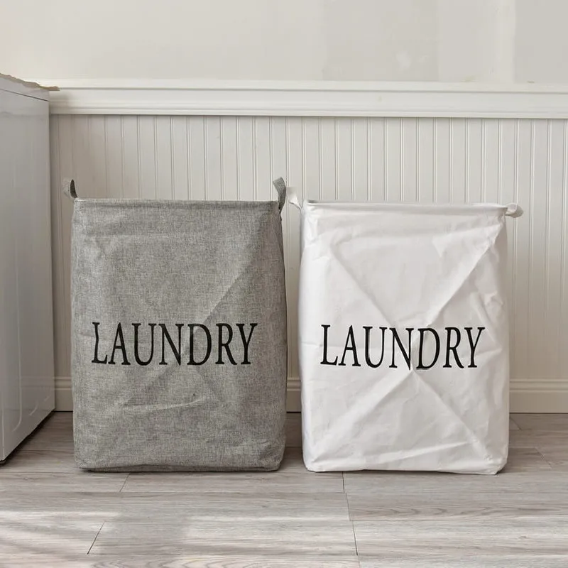 

Plus Size Storage Basket Letter Beam Mouth Dustproof Children's Toy Storage Bag Simple Gray and White Home Wardrobe Finishing