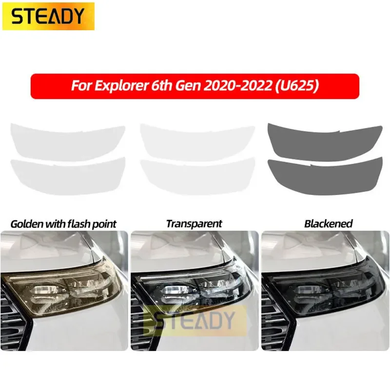 2 шт. прозрачные ТПУ наклейки для автомобильных фар Ford Explorer U625 MK6 2020 2021 2022